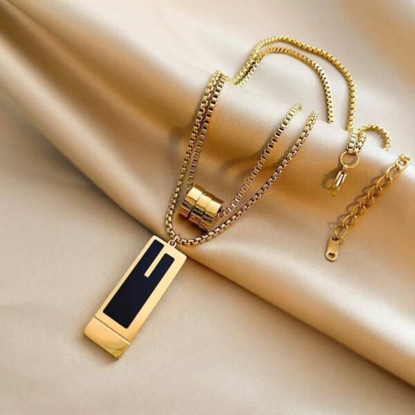 Rectangle Layered StainLess Steel Necklace